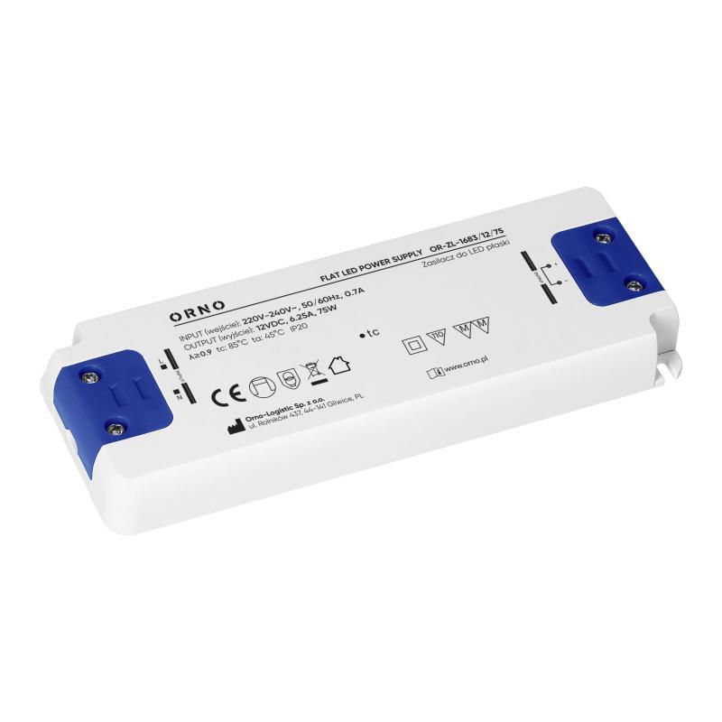 Zasilacz LED płaski, 12V, 75W, IP20 Zasilacz LED płaski, 12V, 75W, IP20