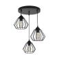 Waya 3P E27, lampa wisząca, max. 3x60W, czarna