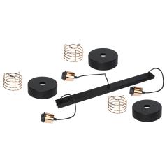 Chiro 3P E27, lampa wisząca, max. 3x60W, czarna