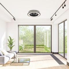 Plafoniera LED KENYA 48W 3000-6500K z wentylatorem i pilotem IP20 czarna