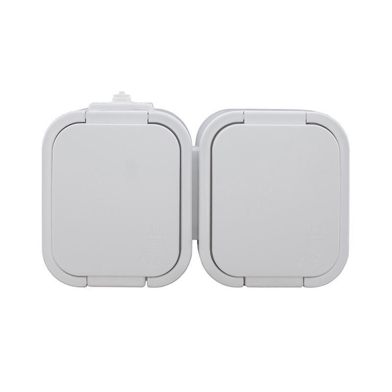 Abex B2 biały - gniazdo podwójne IP54 NT-6B2