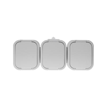 Abex B2 biały - gniazdo potrójne IP54 NT-316B2 Abex