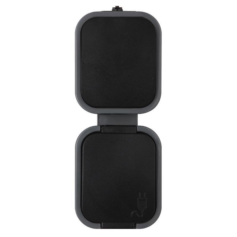 Abex B2 szary/czarny - gniazdo z łącznikiem - pionowe IP54 GWN-B2/P