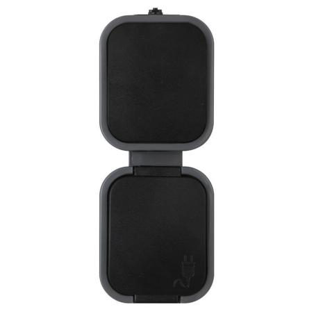 Abex B2 szary/czarny - gniazdo z łącznikiem - pionowe IP54 GWN-B2/P