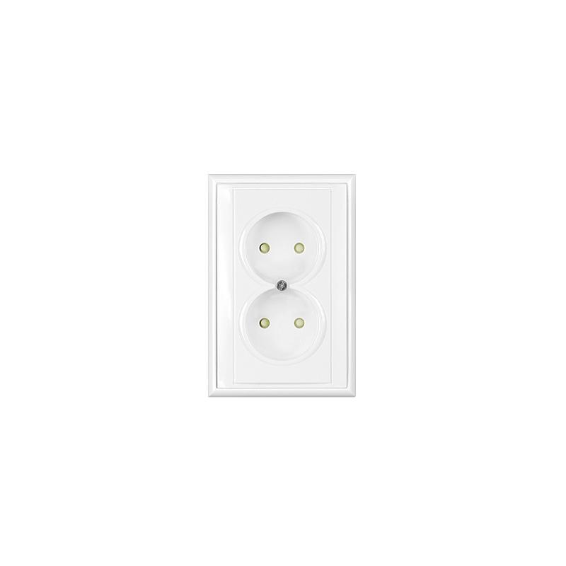 Abex Luna biały - gniazdo podwójne PT-5L