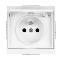 Abex Luna biały - gniazdo pojedyncze z uziemieniem bryzgoodporne PT-16LH/LHL Abex