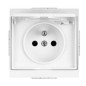 Abex Luna biały - gniazdo pojedyncze z uziemieniem bryzgoodporne PT-16LH/LHL