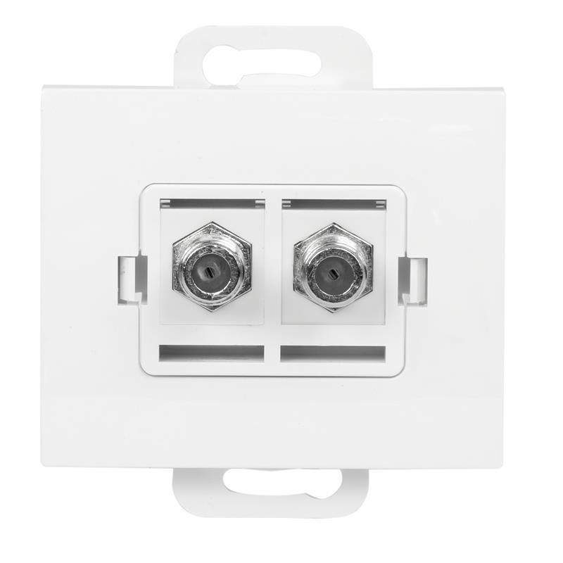 Abex Onyx biały - gniazdo antenowe typu F podwójne TV-FX - F1/02