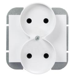 Abex Onyx biały - gniazdo podwójne do ramki PT-5OR Abex