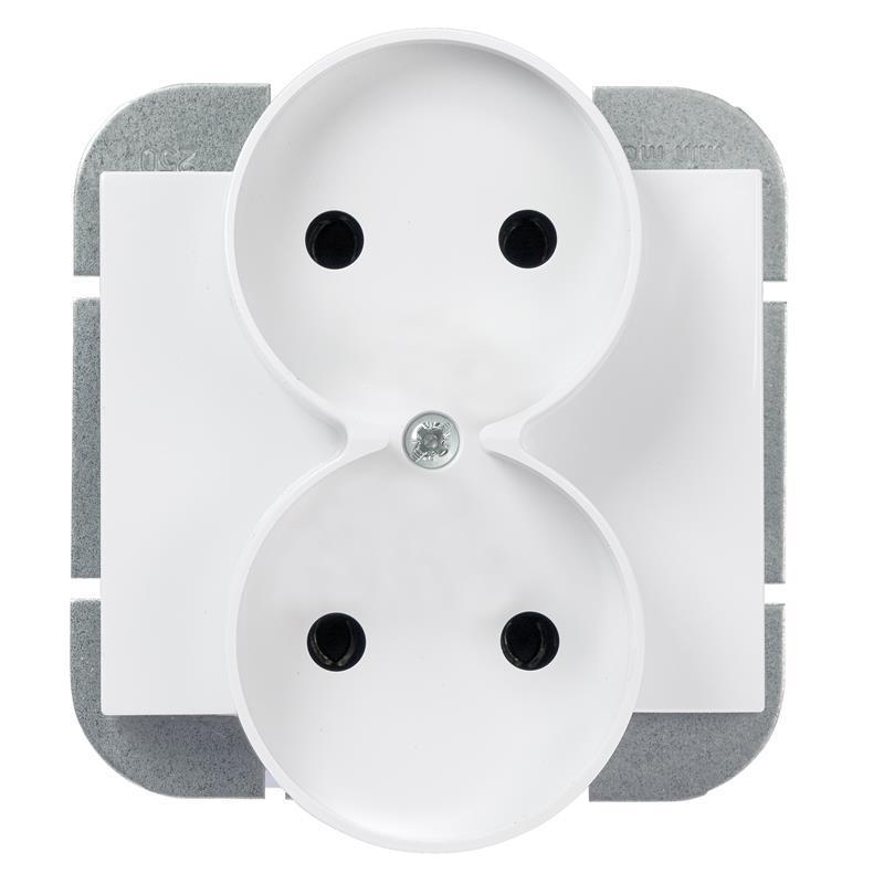 Abex Onyx biały - gniazdo podwójne do ramki PT-5OR