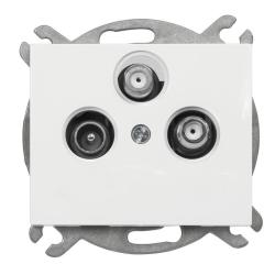 Abex Onyx biały - gniazdo antenowe satelitarne podwójne GAPS-2O Abex