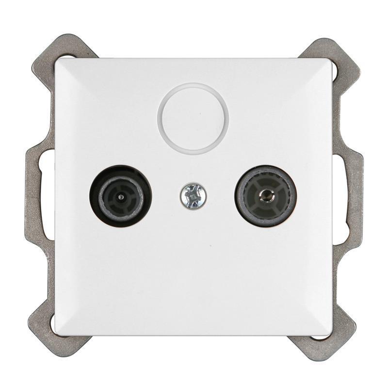 Abex Perła biały - gniazdo antenowe końcowe GAP-P/K