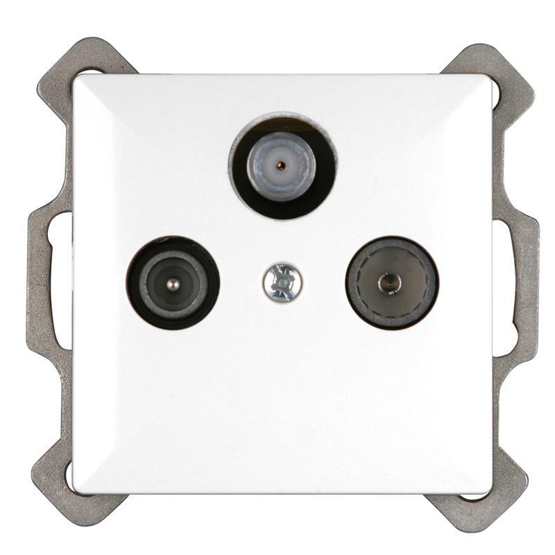 Abex Perła biały - gniazdo antenowe satelitarne GAPS-1P